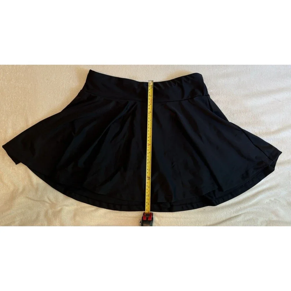 Calypsa Black Swim Skirt Womens Large Modest Flare Swimwear Cover Up L